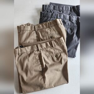 Perry Ellis Portfilio 34x32 Men's Classic Tan and Gray Pant Lot Of 4